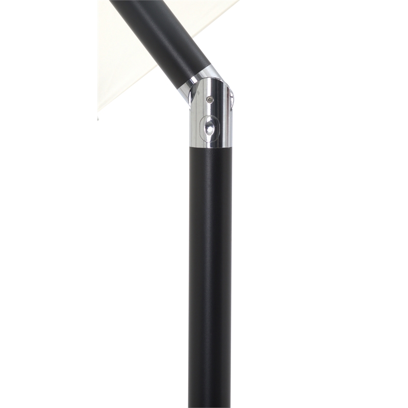 Meridian Furniture Amalfi White Polyester Patio Umbrella with Base Set