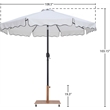 Meridian Furniture Amalfi White Polyester Patio Umbrella with Base Set