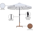 Meridian Furniture Amalfi White Polyester Patio Umbrella with Base Set