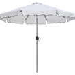 Meridian Furniture Amalfi White Polyester Patio Umbrella with Base Set