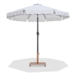Meridian Furniture Amalfi White Polyester Patio Umbrella with Base Set