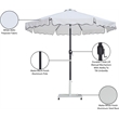 Meridian Furniture Amalfi White Polyester Patio Umbrella with Base Set