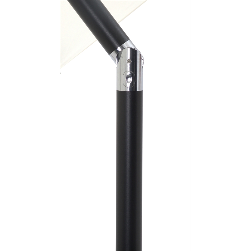 Meridian Furniture Amalfi White Polyester Patio Umbrella with Base Set