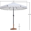 Meridian Furniture Amalfi White Polyester Patio Umbrella with Base Set