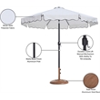 Meridian Furniture Amalfi White Polyester Patio Umbrella with Base Set