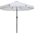Meridian Furniture Amalfi White Polyester Patio Umbrella with Base Set