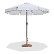 Meridian Furniture Amalfi White Polyester Patio Umbrella with Base Set