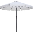 Meridian Furniture Amalfi White Polyester Patio Umbrella with Base Set