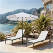 Meridian Furniture Amalfi White Polyester Patio Umbrella