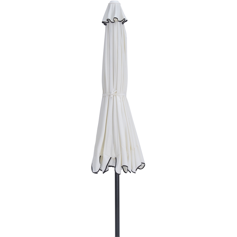 Meridian Furniture Amalfi White Polyester Patio Umbrella