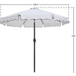 Meridian Furniture Amalfi White Polyester Patio Umbrella