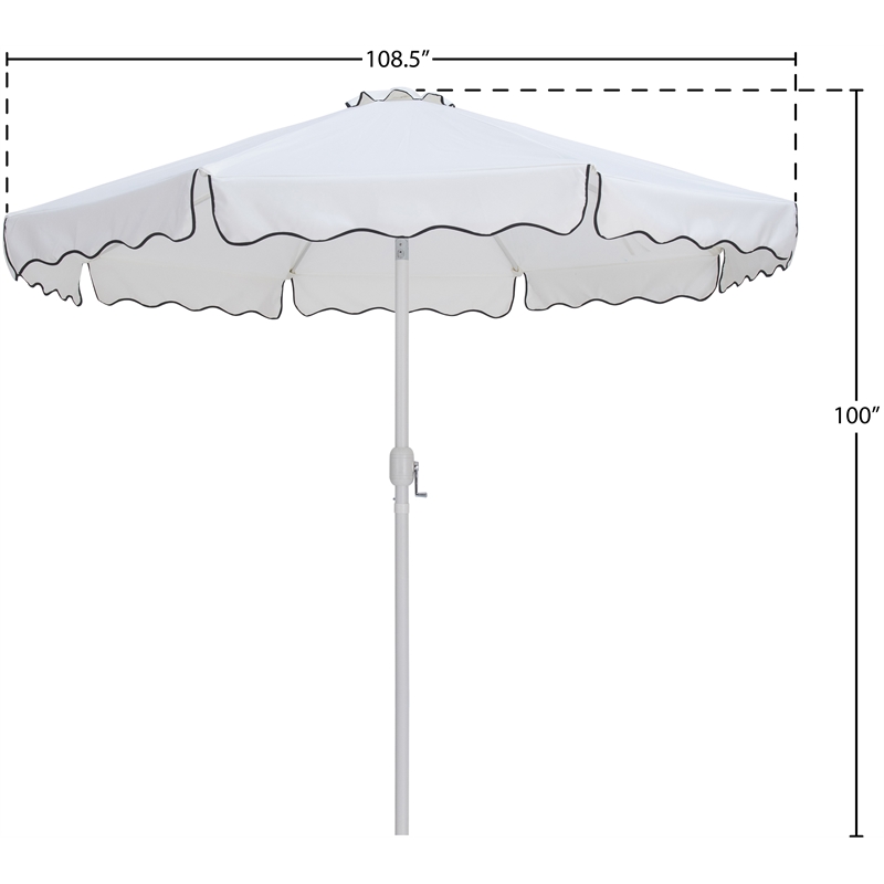 Meridian Furniture Amalfi White Polyester Patio Umbrella