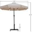 Meridian Furniture Amalfi Beige Polyester Patio Umbrella with Base Set