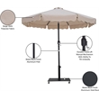 Meridian Furniture Amalfi Beige Polyester Patio Umbrella with Base Set