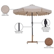 Meridian Furniture Amalfi Beige Polyester Patio Umbrella with Base Set