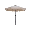 Meridian Furniture Amalfi Beige Polyester Patio Umbrella with Base Set