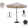 Meridian Furniture Amalfi Beige Polyester Patio Umbrella with Base Set