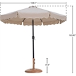 Meridian Furniture Amalfi Beige Polyester Patio Umbrella with Base Set