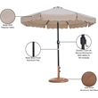 Meridian Furniture Amalfi Beige Polyester Patio Umbrella with Base Set