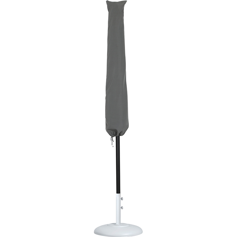 Meridian Furniture Amalfi Beige Polyester Patio Umbrella with Base Set