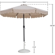 Meridian Furniture Amalfi Beige Polyester Patio Umbrella with Base Set