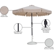 Meridian Furniture Amalfi Beige Polyester Patio Umbrella with Base Set