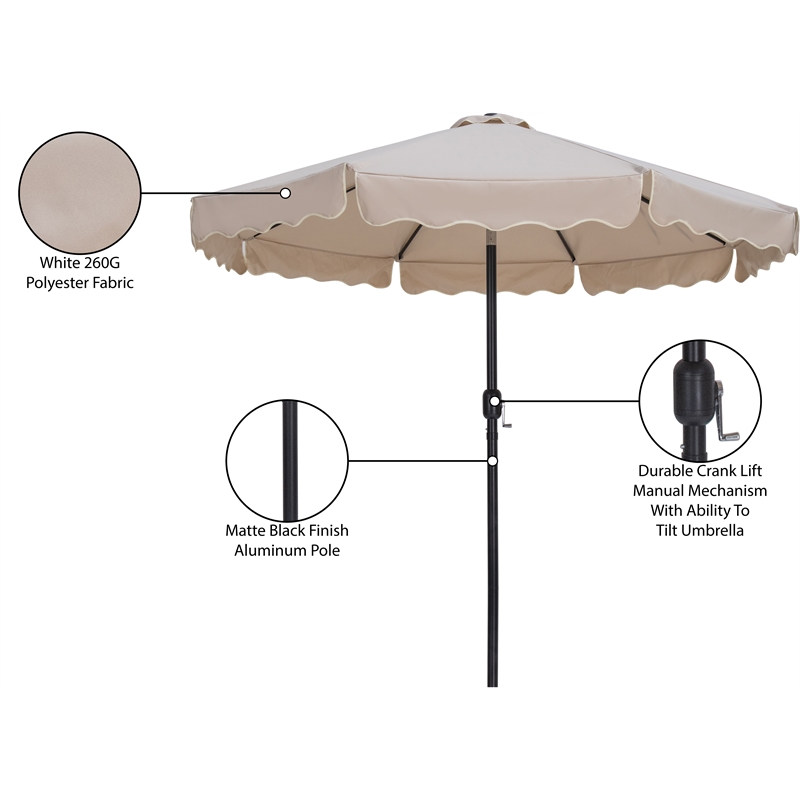 Meridian Furniture Amalfi Beige Polyester Patio Umbrella