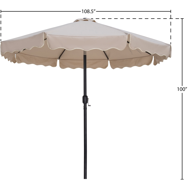 Meridian Furniture Amalfi Beige Polyester Patio Umbrella