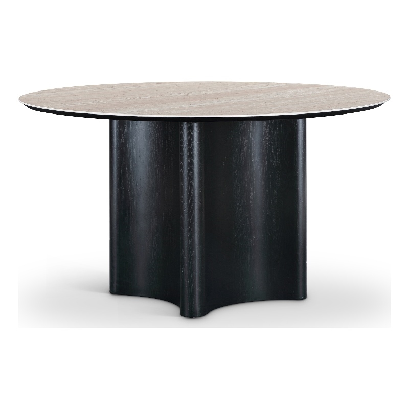 Meridian Furniture Corvina Black Oak Veneer And Sintered Stone Dining Table