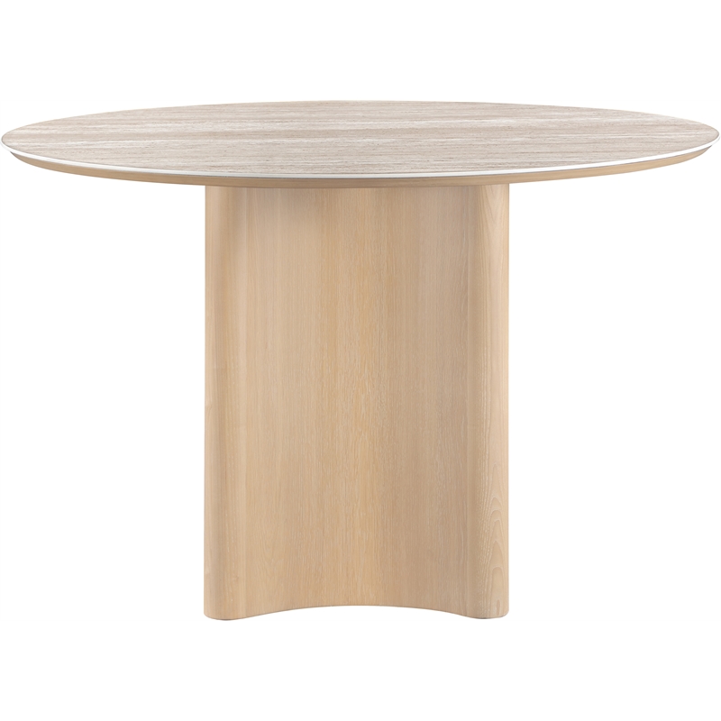 Meridian Furniture Corvina Natural Oak Veneer And Sintered Stone Dining Table
