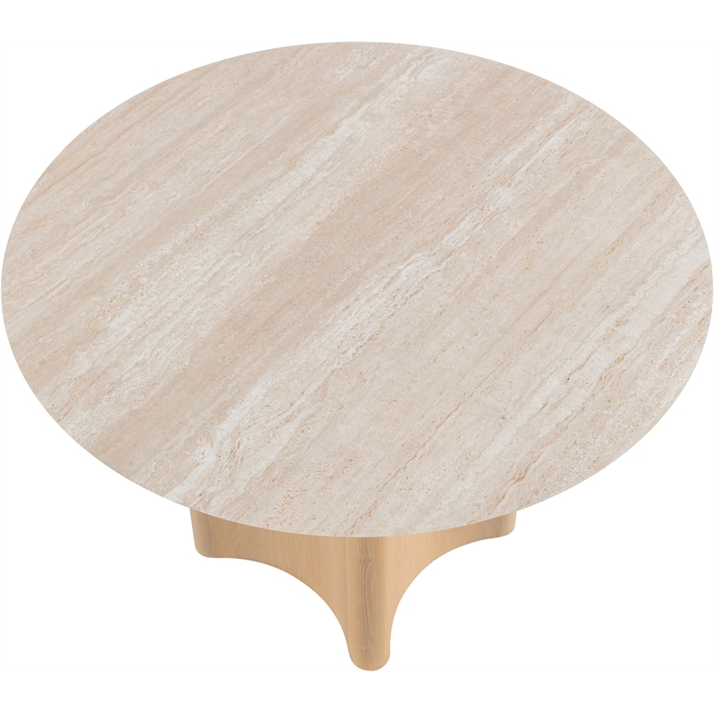 Meridian Furniture Corvina Natural Oak Veneer And Sintered Stone Dining Table