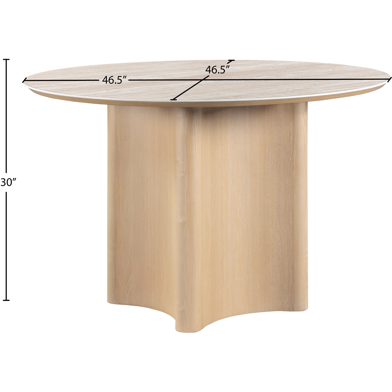Meridian Furniture Corvina Natural Oak Veneer And Sintered Stone Dining Table