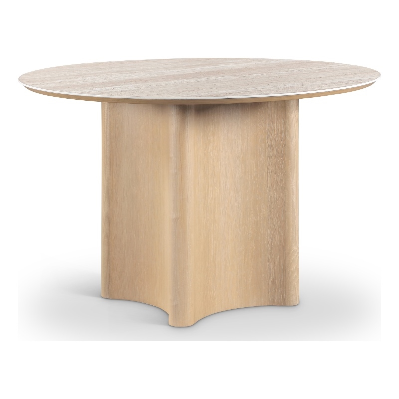 Meridian Furniture Corvina Natural Oak Veneer And Sintered Stone Dining Table