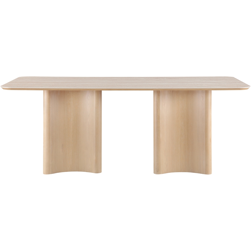 Meridian Furniture Corvina Natural Oak Veneer And Sintered Stone Dining Table