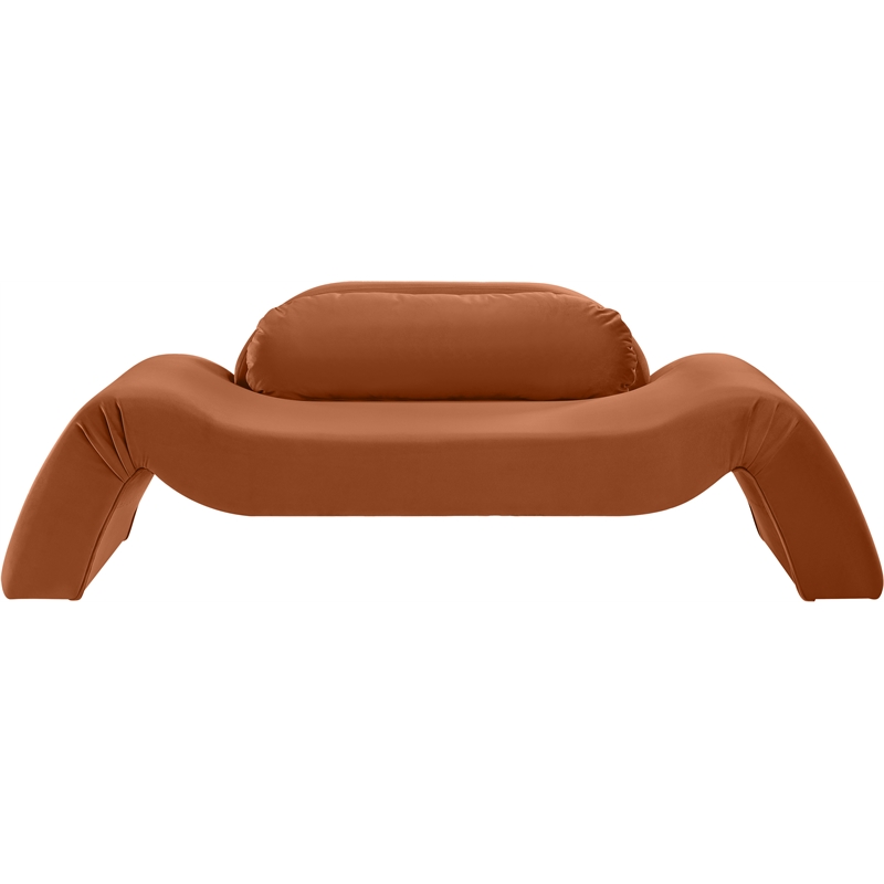 Meridian Furniture Austin Cognac Velvet Loveseat