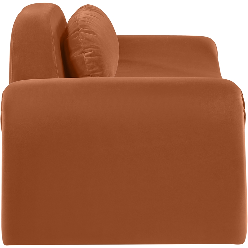 Meridian Furniture Austin Cognac Velvet Loveseat