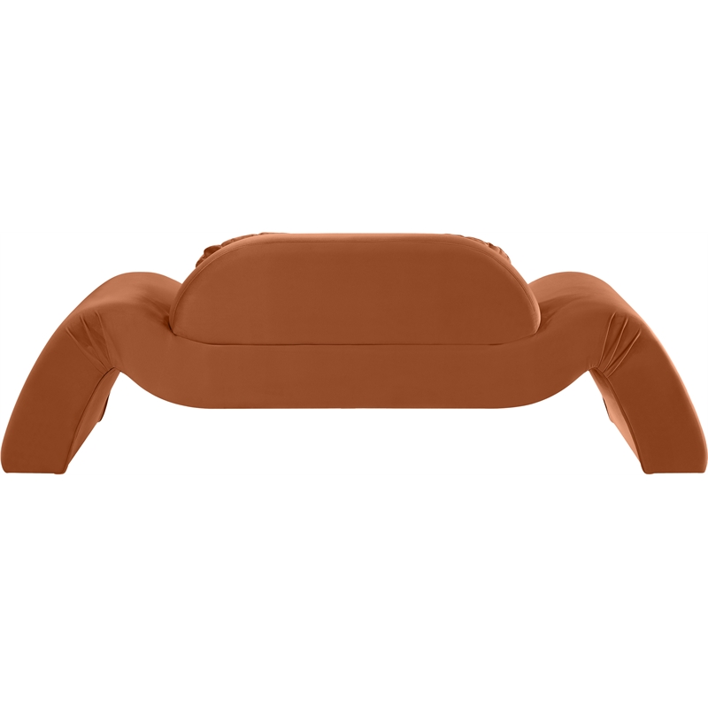 Meridian Furniture Austin Cognac Velvet Loveseat