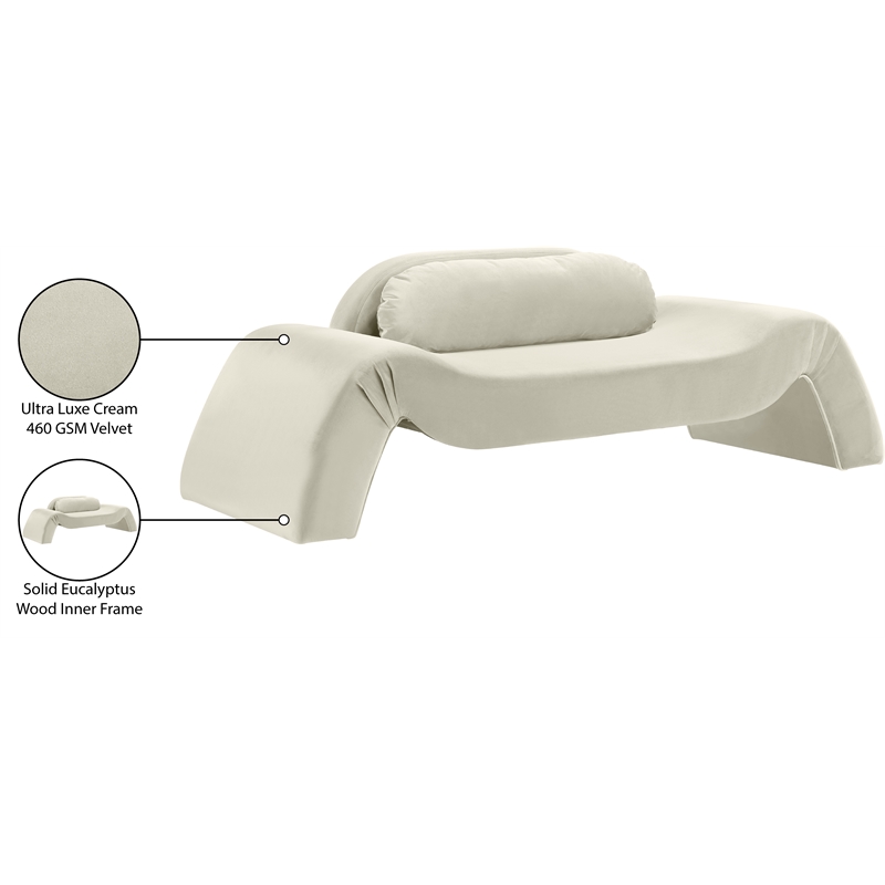 Meridian Furniture Austin Cream Velvet Loveseat