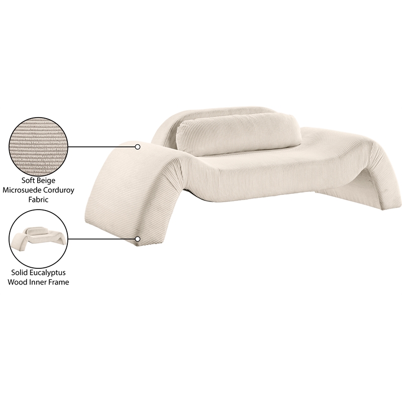Meridian Furniture Austin Beige Microsuede Corduroy Loveseat
