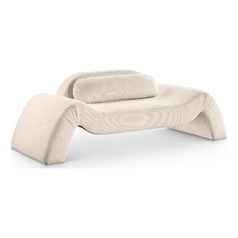 Meridian Furniture Austin Beige Microsuede Corduroy Loveseat