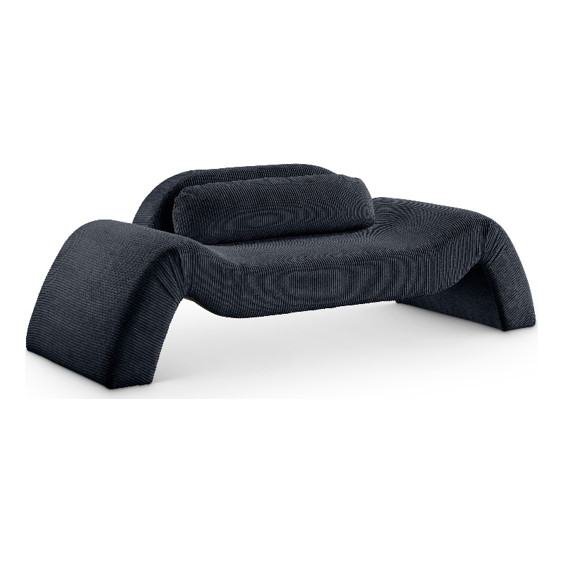 Meridian Furniture Austin Black Microsuede Corduroy Loveseat