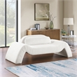 Meridian Furniture Austin Cream Microsuede Corduroy Loveseat