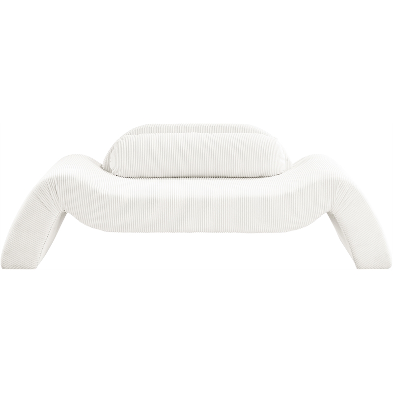 Meridian Furniture Austin Cream Microsuede Corduroy Loveseat