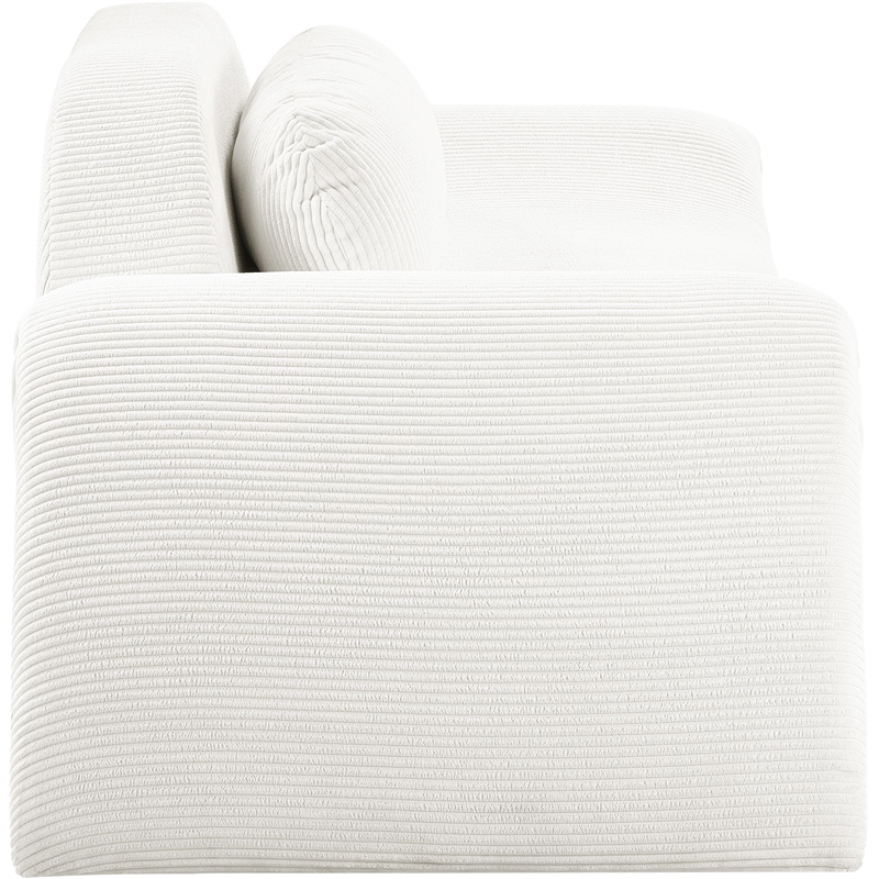 Meridian Furniture Austin Cream Microsuede Corduroy Loveseat