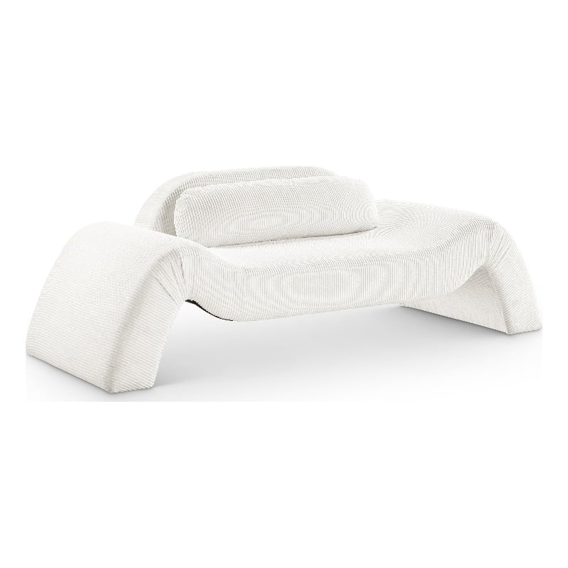 Meridian Furniture Austin Cream Microsuede Corduroy Loveseat