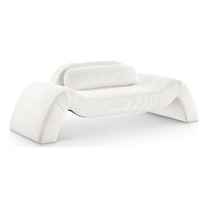 Meridian Furniture Austin Cream Microsuede Corduroy Loveseat