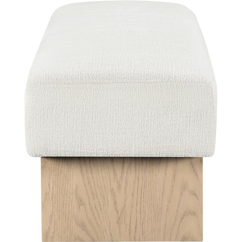 Meridian Furniture Alora Cream Polyester Fabric Bench
