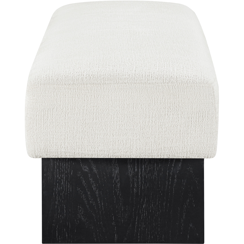 Meridian Furniture Alora Cream Polyester Fabric Bench