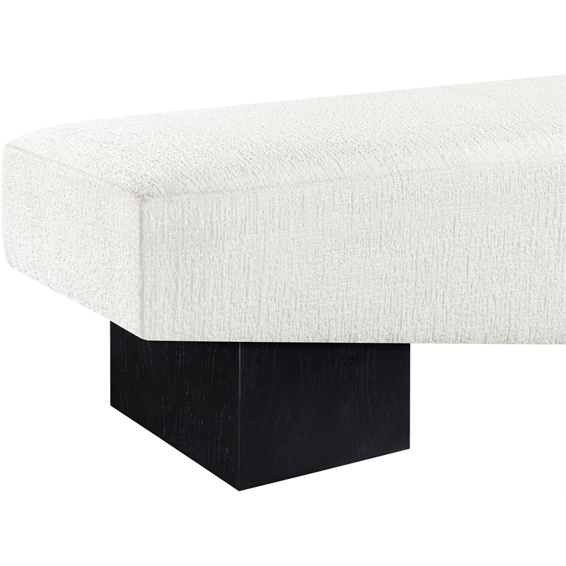 Meridian Furniture Alora Cream Polyester Fabric Bench