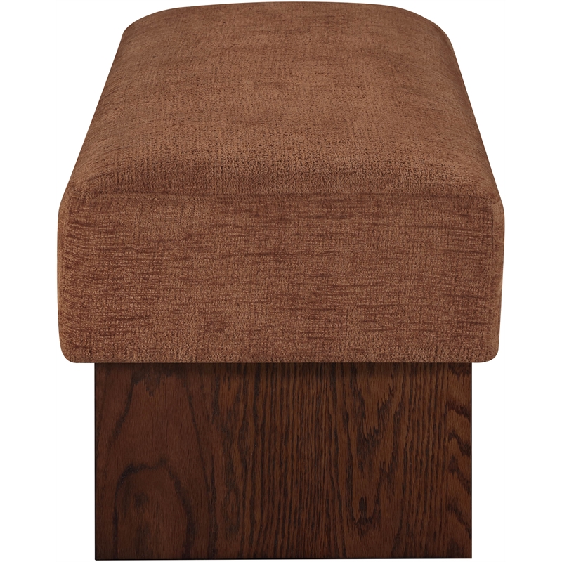 Meridian Furniture Alora Cognac Polyester Fabric Bench